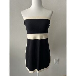 Black White Color Block Backless Top Y2K Parisian Chic Festival